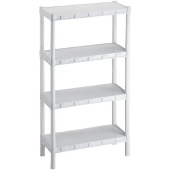 Prateleiras modular multiuso plástica Agraplast com 4 prateleiras , acompanha os pés,  1.06x55x25cm