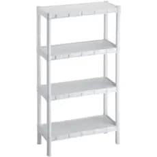 Prateleiras modular multiuso plástica Agraplast com 4 prateleiras , acompanha os pés,  1.06x55x25cm