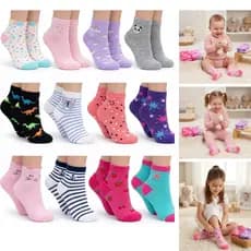 Kit Pares de Meia Infantil e Bebê Menina Feminina Vários Tamanhos cores e estampas delicadas
