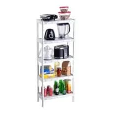 Estante Plástica Modular 5 Prateleiras Reforçada várias cores 136 x 55 x 25cm, Ideal para  livros