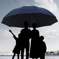 Guarda-Chuva Manual Reforçado com Blackout e Proteção UV – Ideal para Sol e Chuva