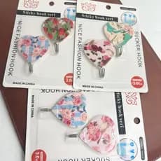 Kit De 2 Ganchos De Parede Com Ventosa Plástico Sem Costura Para Banheiro E Cozinha De Estampa Flor 3.0KG