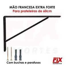 1 Uni. - Suporte Mão Francesa Extra 60cm P/ Prateleira E Pia