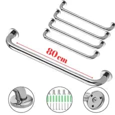 Barra De Apoio Segurança 80 Cm Inox Para Banheiro Idosos Acessibilidade Kit 1/2/3/4 Unidades