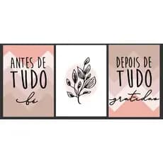 Quadros personalizados e decorativos KIT3 antes de tudo fé MDF 20X30