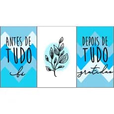Quadro Decorativo kit 3  Antes de tudo fé