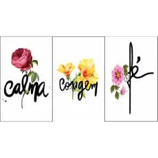 Quadro decorativo kit de 3 calma coragem fé