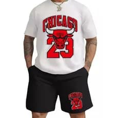 Conjunto Camiseta + Bermuda Chicago 23 Masculino Lindo Demais