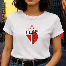 Camiseta camisa blusa São Paulo Coração Linda Demais