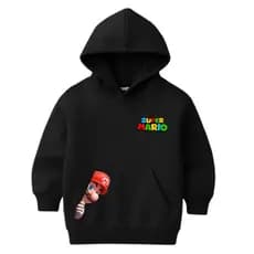 Moletom Infantil Flanelado Personalizado Super Mario Stich Sonic Confortável 100% Algodão Moletom Unisséx Menino e Menin