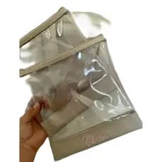Kit 2 Organizadores Transparentes Personalizados com Nome – Necessaires para Viagem