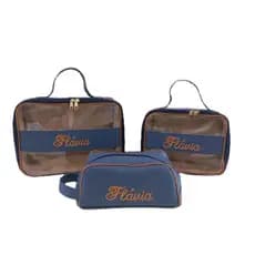 Kit 3 Peças Personalizado com Nome – Maleta Grande + Média + Estojo
