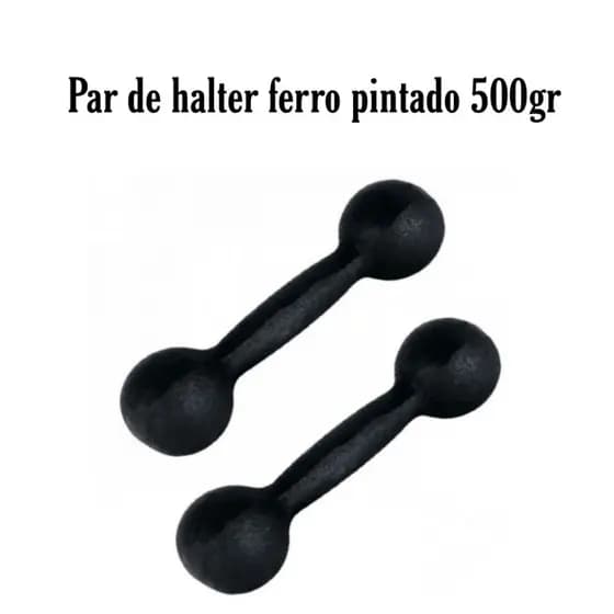 Halteres de Ferro 0,5kg Pintado preto o par