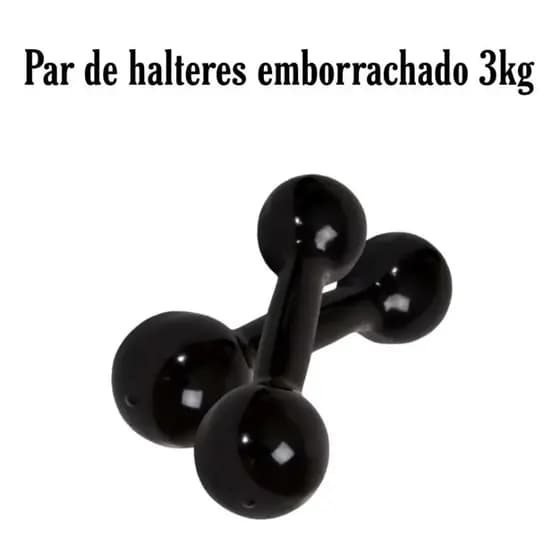 Halter Emborrachado Par - 3 Kg P/ Fortalecimento Musculação treino Em Casa Academia fitness