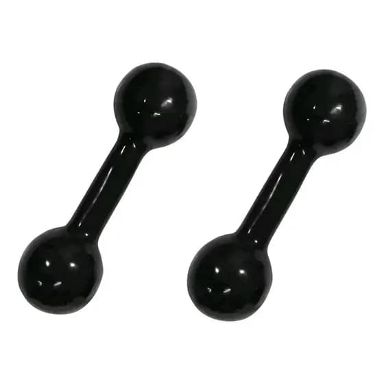 Halteres 1kg Cada Total 2kg Emborrachado Cor Preta Par