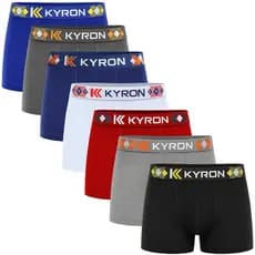 Kit 10 Cuecas Box Boxer Masculinas Kyron De Microfibra Lisa Adulto Premium