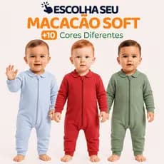 Macacão Inverno Longo Com Zíper Invisível Bebê Menino Algodão | Mais Vendidos - Quentinho e Respirável Kits 5, 3 e 1