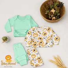 Conjunto Bebê Inverno 2 Unid - 1 Liso e 1 Estampado  - 100% Algodão - Infantil - Confortável e Prático - Menino E Menina
