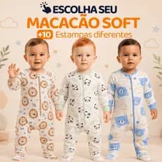 Macacão De Bebê Estampado 1/3/5UN | Zíper invisivel Tecido Algodão Antialérgico Vira pé acabamento Premium Bebê Menino