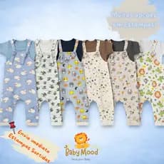 Jardineira + Body Bebê Menino e menina 100% Cotton |Muitas Estampas | Kit c/ 1 ou 2 unidades | Preço De Atacado