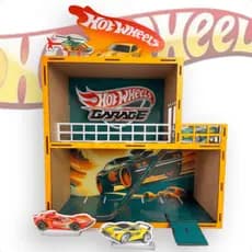 Estacionamento Hot Wheels em MDF Elevado com 2 Andares 35x37cm Vagas Carrinhos