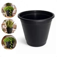 Vaso 3 Litros Plástico Resistente Preto Para Plantas Flores