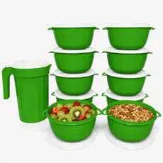 Kit 10 Potes Bowls 1 Litro + Jarra 2 Litros Para Cozinha