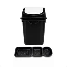 Kit Pia Cozinha 2 Peças Lixeira Basculante + Organizador de Pia