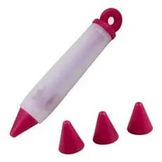 Caneta Decoradora Silicone Para Bolos Tortas Cupcake Biscoito 3 Pontas Confeitaria