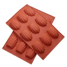 Kit 2 Formas De Silicone Biscoitos Madeleines Bolo Chocolate Doce