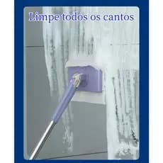 Mop Esfregão De Limpeza Ajustável  Rodo C/ Clips Sem Sujar as Mãos Serve P/ Panos Descartáveis Reutilizar