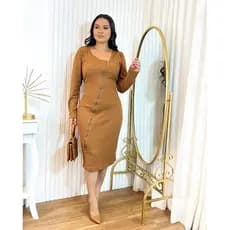 VESTIDO BUG SOCIAL CASUAL MADRINHA MODA EVANGELICA MIDI COM ZIPER FRONTAL QUALIDADE PREMIUM MODA OUTONO INVERNO PROMOÇÃO