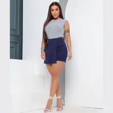 SHORTS BUG SAIA ALFAIATARIA TECIDO PREMIUM ROUPA FEMININA MODA CASUAL BLOGUEIRA