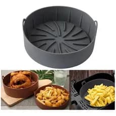 FORMA DE SILICONE REDONDA COM ALCA PARA AIRFRYER FRITADEIRA ELETRICA 5X16 CM UTENSILIO DE COZINHA MULTIUSO ASSADEIRA
