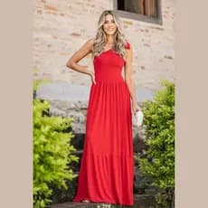 VESTIDO LONGO FEMININO ALÇA NULA MANGA TECIDO PREMIUM ROUPA ELEGANTE