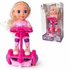 Boneca Patins Grande Brinquedo Menina com Luz Música Patinadora Hoverboard