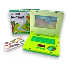 Laptop Dinossauro Notebook De Brinquedo Infantil Musical com Luz e Figurinha