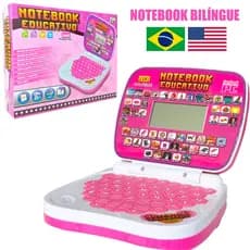 Laptop Notebook Educativo Bilíngue Português Inglês Musical Matemática Brinquedo Didático Infantil