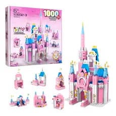 Blocos De Montar 1000 Peças Brinquedo Infantil 6 em 1 Policia Castelo Princesas Bombeiro Casa na Arvore Exército