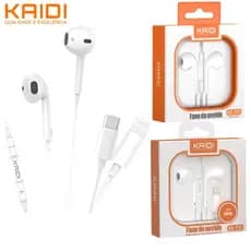 Fone de Ouvido Com Fio Tipo-C Kaidi KD-730/KD-729 Microfone  Com Fio