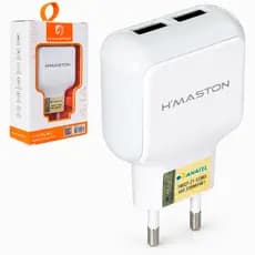 Carregador De Parede H'maston Dupla ( 2 ) Usb 4.1a Rápido Bivolt Plug