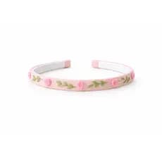 Tiara Slim Bordada à Mão Infantil com Flores – Faixa de Cabelo Delicada, Confortável e Artesanal para Menina