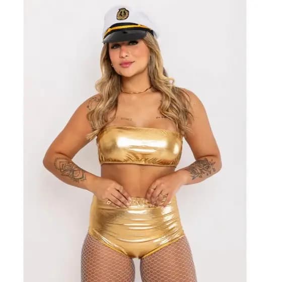 Conjunto Hot Pants Top Forro com Bojo Removivel + Calcinha Carnaval Bloquinho  Moda Feminina Verão Tendencia Gringa