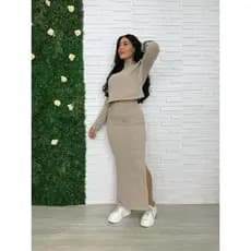 Conjunto Lanzinha Saia Longa com fenda e Cropped Manga Longa Estilo casual balada dia a dia Evangelica Tendencia Gringa
