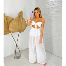Calça de Tulle Pantalona Com Forro Canelado Ano Novo Natal Reiveion Moda Feminina Moda Praia Verão Carnaval Tule