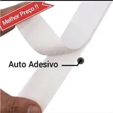 Fecho de contato Branco/Preto auto adesivo  1,6cm  Rolo 25 metros