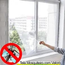 Mosquiteiro Tela Para Janela Com Velcro Contra Pernilongo Mosca Insetos Mosqueteira Removivel