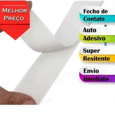 Fecho Contato  Auto Adesivo  20mm Preto Branco Macho e Fêmea Velthor Tela Mosquiteiro 1 Metro