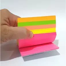 Bloco de Notas 300 folhas Adesivas Neon para Recado Anotações Recados Escritório e Papelaria material escolar
