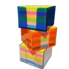 Bloco de Notas 500 Folhas + Case Acrílico 84x84mm Papelaria escritório material escolar anotações